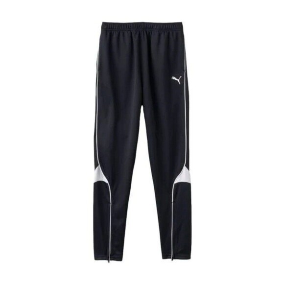 Puma Elastic-Waist Side-Logo Striped Boys zipper Athletic soccer Track Pants NWT - Picture 2 of 5
